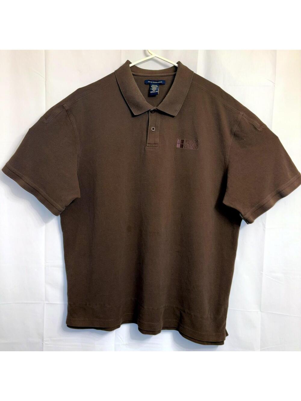 Marithe + Francois Girbaud Men's 3XL Brown Pima Cotton Polo Shirt